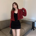 조이얼랏 꾸안꾸 심플 화이트 투버튼 크롭 캐주얼 세미 정장 자켓 230029