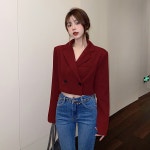 조이얼랏 꾸안꾸 심플 화이트 투버튼 크롭 캐주얼 세미 정장 자켓 230029