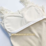 조이비비 (캡내장) 아일릿 리본 레이스 나시