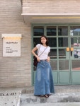 제이페이지 무드 플레어 데님 롱 스커트_sk