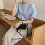 케이클럽-하롱 롤업 반팔 블라우스	 하롱 롤업 반팔 블라우스