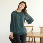 데드라 - TBC5004 골드플리츠블라우스