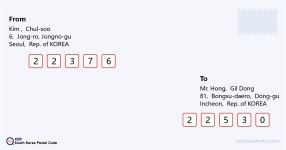 Postcode: 22530 | South Korea Postal Code