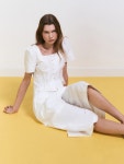 [르수기아뜰리에]Tuck Detail Long Skirt (White) [W CONCEPT]