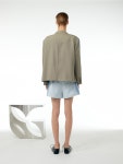 [Lesugiatelier르수기아뜰리에]Ripped side-stripe blazer (Beige) [W CONCEPT]
