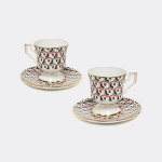 프리미엄 리빙플랫폼 르위켄 라 더블제이 큐비 에스프레소 잔 2인 세트 Cubi Lilla Espresso Cup & Saucer