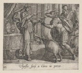 Plate 135: Circe Changing Ulysses' Men into Swine (Ulyssis soci a Circe in porcos), from Ovid's 'Metamorphoses' - Antonio... 