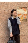 마니로 셔츠배색 니트 PLUS핏 빅사이즈여성쇼핑몰 로로텐