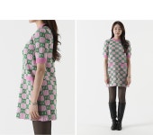 구찌(Gucci) | 구찌 모노그램 여성 니트 원피스 핑크 그린 731014 XKCM8 5598 144073095 | 트렌비