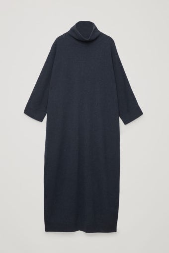 런던놀이  런던에서 쇼핑하고 놀자  [CS011118-H-07]COS Oversized high-neck dress*오버사이즈 하이 넥 드레스*(멜란지네이비)