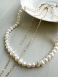 [루시다] 엘슨 담수진주 더블라인 목걸이