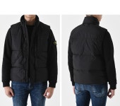 LF스퀘어 공식 온라인몰 [스톤아일랜드] G0423 가먼트다이드 크랭크랩스 패딩조끼(블랙)
