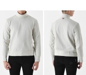 MJT379A J0083 113_THOM BROWNE 톰브라운 MJT379A 써멀 립 오토맨 터틀넥니트(화이트) MJT379A J0083 113