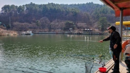 금광호수낚시터 유료낚시터 > 팔이 아플정도로 힘을 쓰네요. : 낚시사랑