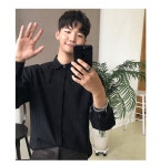 플랜 오버핏 스트라이프 셔츠