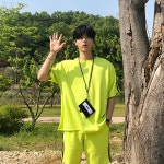 더블 라인 트레이닝 반팔티 트레이닝 훈스