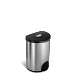 NINESTARS TTT-15-2 Automatic Tap Sensor Trash Can, 4 Gal 15L, Stainless Steel Base (D Shape, Black Lid) from Amazon | IBT Shop... 