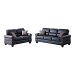 BM193863 Fabric Upholstered Wooden Sofa with Aesthetic Polyresin Carvings - Antique White - 96.5 x 39.5 x 46.5 in. from... 
