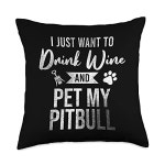 Must Have Wine Mom Apparel I Just Want to Drink Wine and Pet My Corgi Funny Throw Pillow, 16x16, Multicolor from Wine Mom Apparel... 