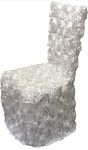 Elegant White Rose Chair Cover for Events