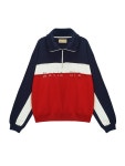 [마뗑킴]COLOR BLOCK LOGO HALF ZIP SWEATSHIRT IN RED [W CONCEPT]