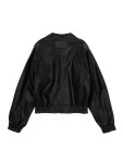 POCKET POINT WASHED LEATHER JUMPER IN BLACK :상세정보 - HAGO(하고)