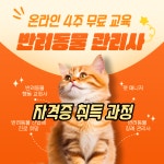 반려동물 자격증 온라인 무료교육 4주 모집 (반려동물 관리사 자격증 취득) | 공모전 대외활동-링커리어 반려동물 자격증 온라인 무료교육 4주... 