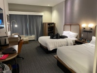 Room very comfy, lots of smoke outside - Review of Courtyard Santa Cruz, Santa Cruz, CA - Tripadvisor