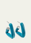 Bottega Veneta Fold Sterling Silver And Enamel Earrings In Metallic | ModeSens