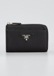 Prada Calfskin Zip Card Case - Bergdorf Goodman Prada Calfskin Zip Card Case
