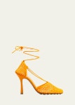 Aquazzura Fragolina 105mm Suede 3-D Berry Sandals - Bergdorf Goodman