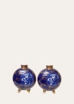 Devonia Antiques Large Cobalt Flo Blue Willow Moon Vases - Bergdorf Goodman Devonia Antiques Large Cobalt Flo Blue Willow Moon Vases