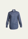 ZEGNA Mens Macro-Check Sport Shirt - Bergdorf Goodman