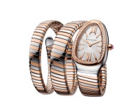 Rose gold, Steel Serpenti Tubogas Watch White with Diamonds 103149 | Bvlgari