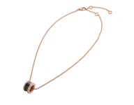 Rose gold, Ceramic B.zero1 Necklace with 0.38 ct Diamonds | Bvlgari