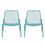 Noble House Bucknell Outdoor Modern Dining Chair in Matte Teal (Set of 2) from HomeSquare | AccuWeather Shop Noble House Noble... 