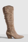 Boots | Ruched Casual Knee High Cowboy Boots | boohoo