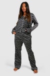 Nightwear | Plus Star Print Satin Pj Trouser Set | boohoo