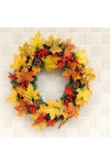 Artificial Flowers | Artificial Maple Leaf Wreath Outdoor Decoration for Halloween and Thanksgiving | Living and Home