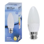 Lighting | 2 Pack B22 White Thermal Plastic Candle LED 4W Warm White 3000K 400lm Light Bulb | ValueLights