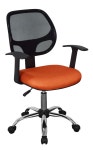 Office Furniture & Storage | Loft Home Office Home Office Chair, Black Mesh Back, Orange Fabric Seat With Chrome Base | Core Products