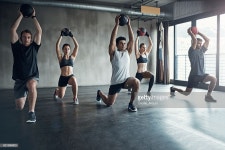 Fitness And Fun Rolled Into One Stock Photo | Getty Images Shot of a fitness group having a workout session at the gym
