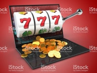3d 노트북 컴퓨터와 잭 팟 카지노에 대한 스톡 사진 및 기타 이미지 | iStock 3d illustration of laptop computer over red... 