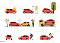 Car Accidents Stock Illustration - Download Image Now - iStock Different car accidents with people. Types of Insurance cases. Flat...