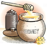 꿀단지 0명에 대한 스톡 벡터 아트 및 기타 이미지 - iStock Woodcut-style illustration of a honey pot with a dipper
