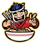 일본 만화 요리사 라면을 먹고 요리사에 대한 스톡 벡터 아트 및 기타 이미지 - iStock vector of Japanese cartoon chef eating the... 