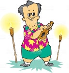 남자 게임하기 우쿨렐레 우쿨렐레에 대한 스톡 벡터 아트 및 기타 이미지 - iStock A man in a Hawaiian shirt plays his ukelele.