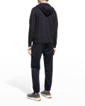 Loro Piana Cashmere-Cotton Zip-Front Hoodie