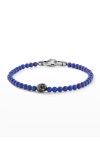 David Yurman Mens Skull Lapis Bead Bracelet, 4mm David Yurman Mens Skull Lapis Bead Bracelet, 4mm