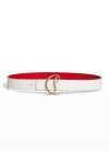 Christian Louboutin CL Logo Calf Leather Belt